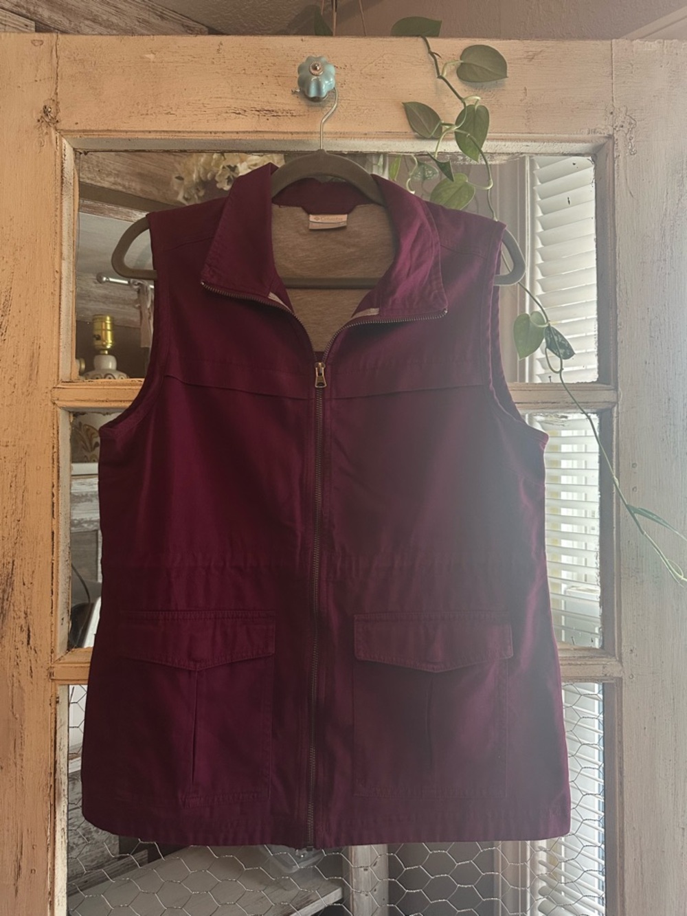 Columbia | Maroon Zip-Front Vest